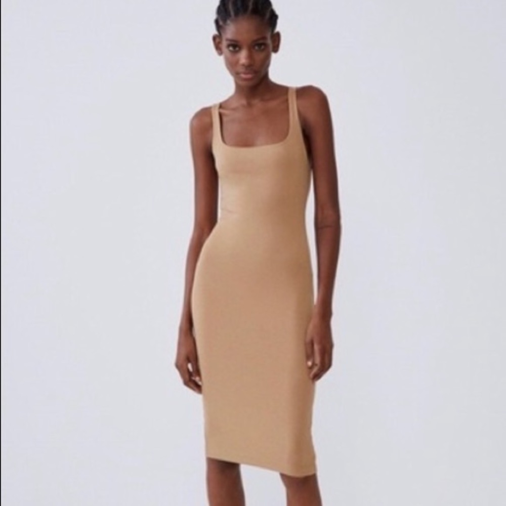 Zara Nude Midi Dress